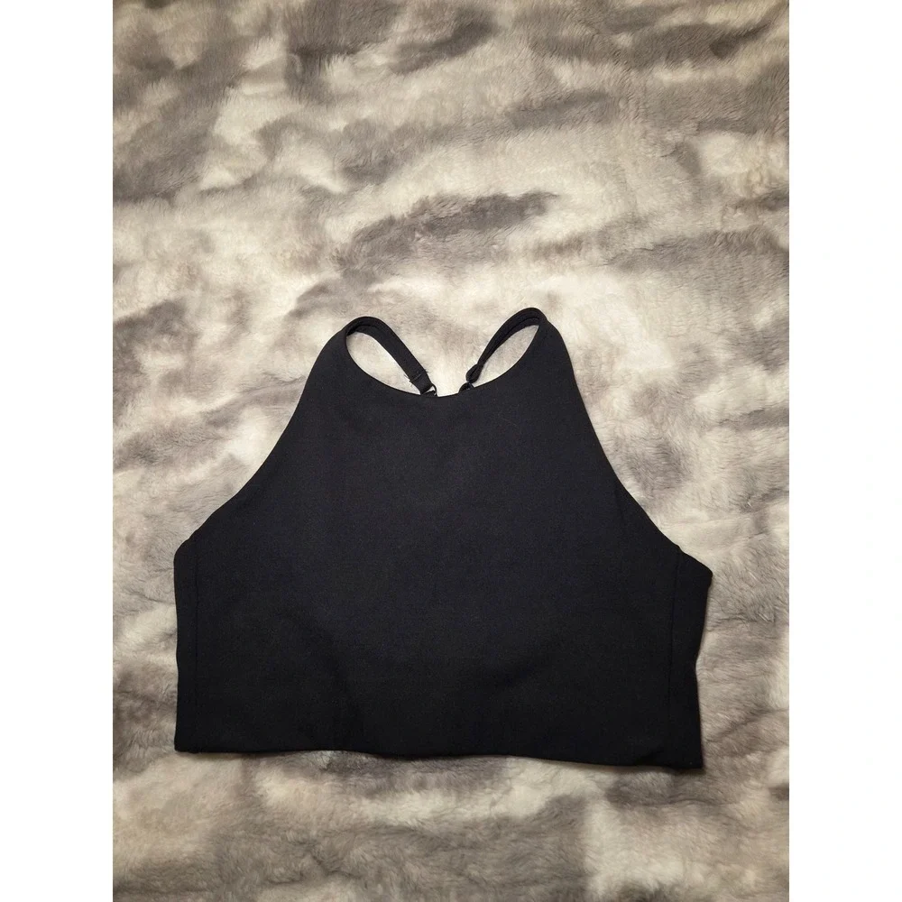 Fundamental Performance Womens‎ High Neck Sports Bra Black Racerback Size M